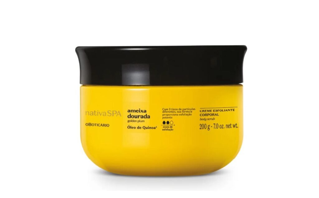 CREME ESFOLIANTE CORPORAL NATIVA SPA AMEIXA DOURADA, 200G
