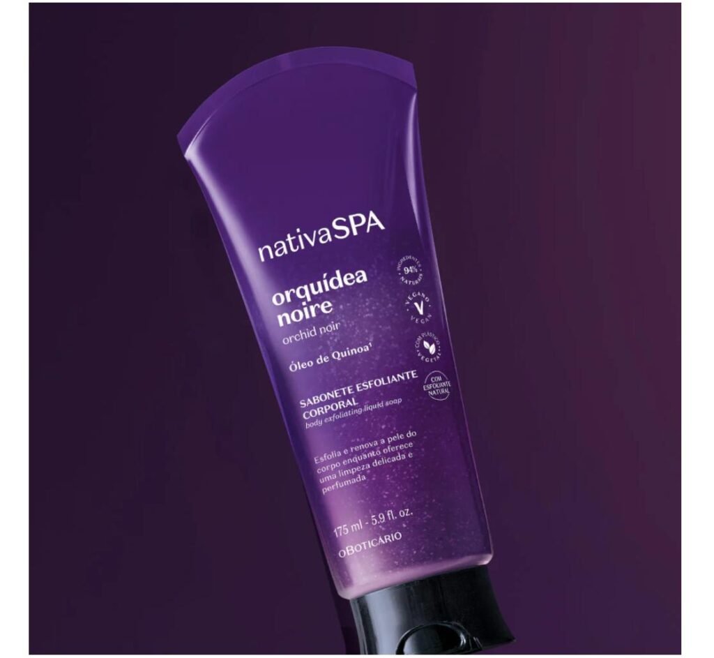 SABONETE CORPORAL ESFOLIANTE NATIVA SPA ORQUÍDEA NOIRE, 175ML