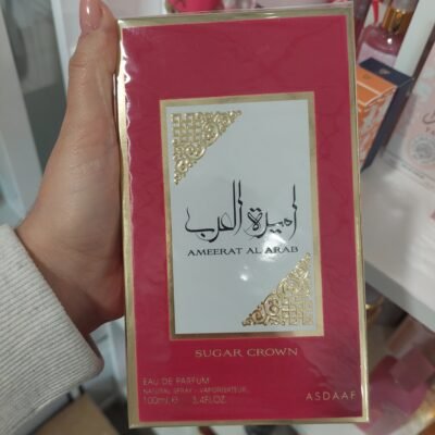 Ameerat Al Arab Sugar Crown – Eau de parfum feminino (frasco rosa de 100 ml) – Asdaaf