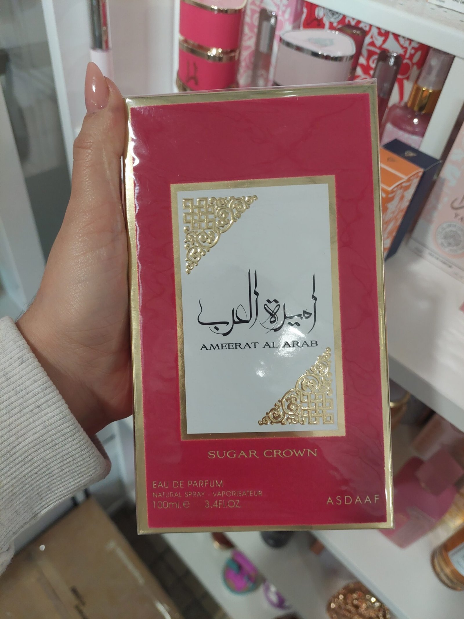 Ameerat Al Arab Sugar Crown – Eau de parfum feminino (frasco rosa de 100 ml) – Asdaaf - Image 1