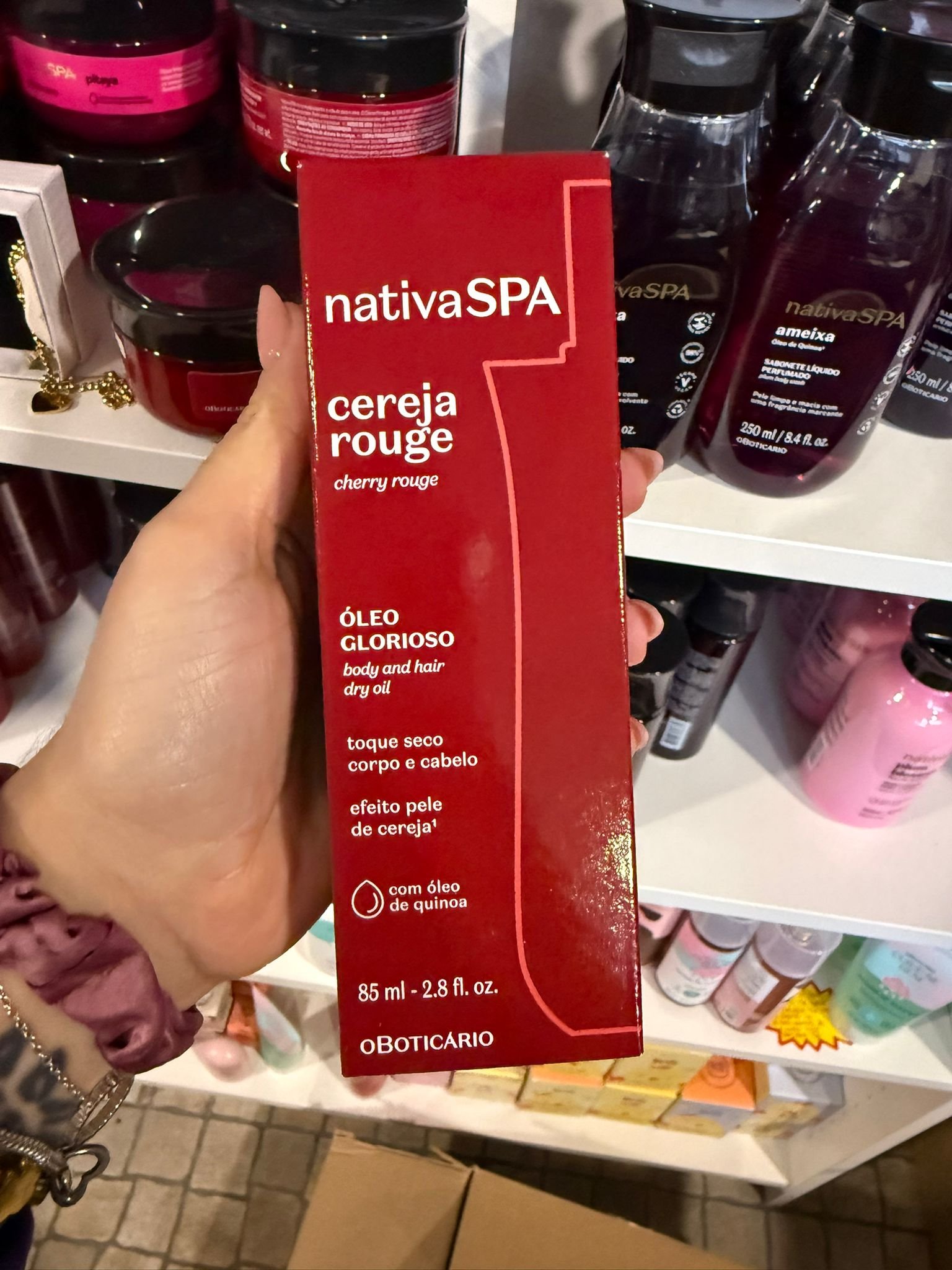Nativa SPA Óleo Glorioso Cereja Rouge Corpo e Cabelo 85 ml - Image 1